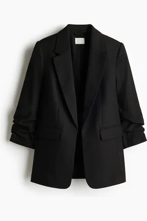 H&M Blazer mit gerafften Ärmeln - Schwarz