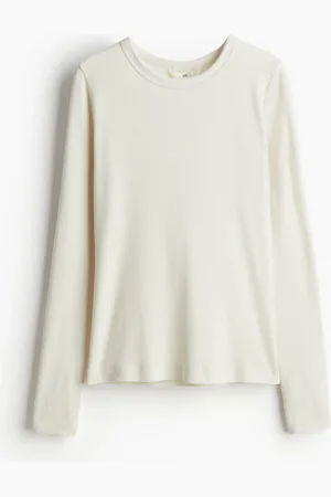 H&M Geripptes Shirt - Weiß