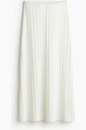 H&M Strickrock im Leiterstich-Look - Weiß