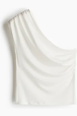 H&M One-Shoulder-Top - Weiß