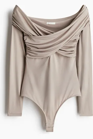 H&M Drapierter Tangabody - Braun
