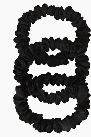 H&M 3er-Pack Scrunchies aus Seide - Schwarz