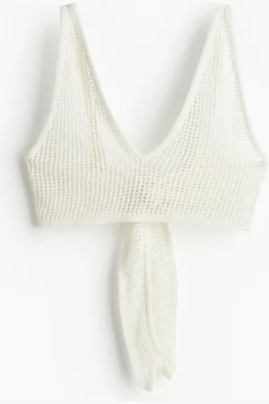 H&M Strandtop in Ajourstrick - Weiß