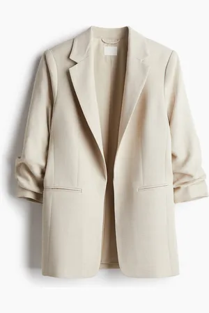H&M Blazer mit gerafften Ärmeln - Beige