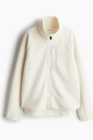 H&M Sportjacke aus Teddyfleece - Weiß