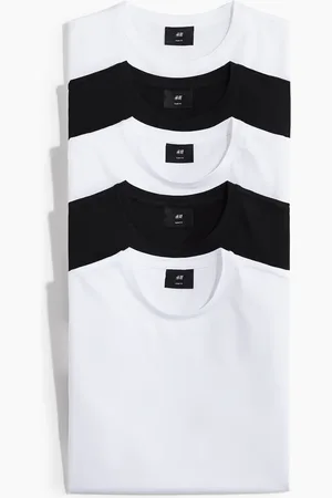 H&M 5er-Pack T-Shirts in Slim Fit - Weiß