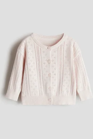 H&M Baumwollcardigan in Musterstrick - Pink