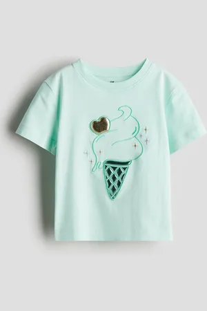 H&M T-Shirt mit Motiv - Grün