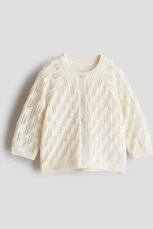 H&M Cardigan in Pointellestrick - Beige