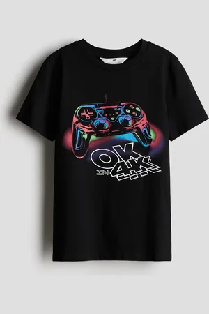 H&M T-Shirt mit Print - Schwarz