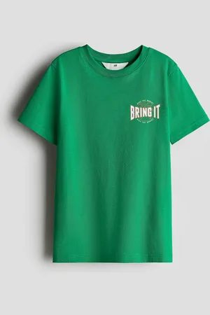 H&M T-Shirt mit Print - Grün
