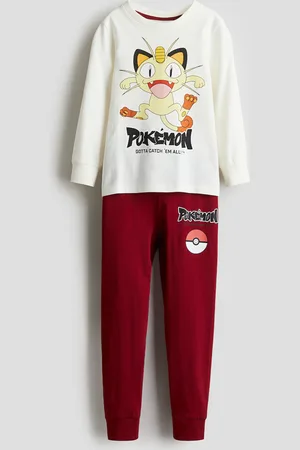 H&M Bedruckter Pyjama aus Baumwolljersey - Weiß