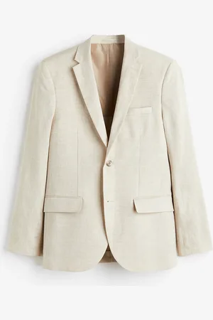 H&M Leinenblazer Slim Fit - Weiß