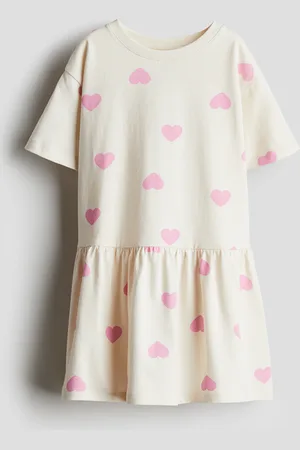 H&M Kleid aus Baumwolljersey - Beige