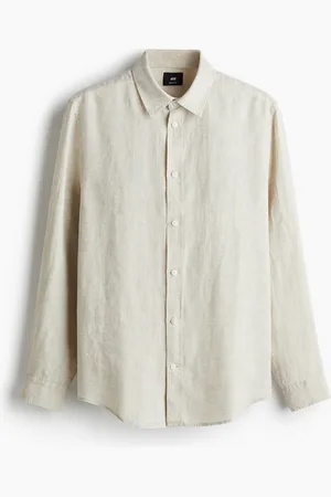 H&M Leinenhemd Regular Fit - Weiß