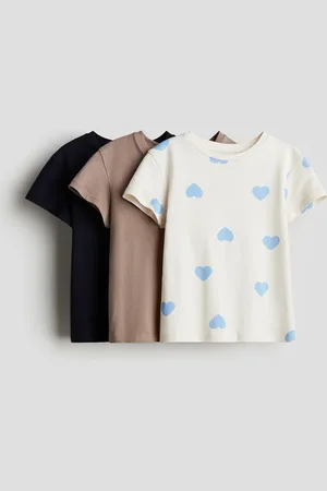 H&M 3er-Pack Baumwollshirts - Beige