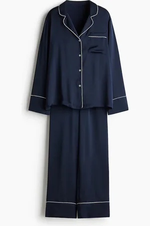 H&M Satinpyjama - Blau