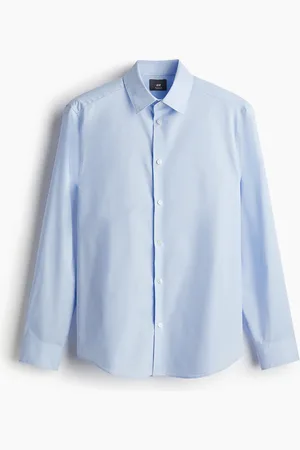 H&M Easy-Iron-Hemd in Regular Fit - Blau