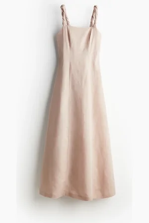 H&M Maxikleid aus Leinenmix - Orange