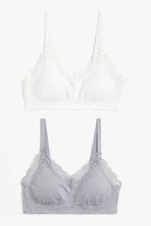 H&M MAMA 2er-Pack Wattierte Still-BHs Seamless - Grau