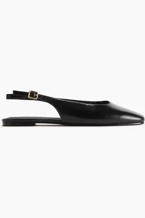 H&M Slingpumps aus Leder - Schwarz