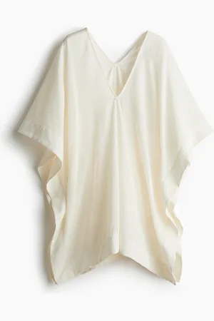 H&M Strandkaftan aus Crinklestoff - Weiß