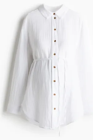 H&M MAMA Before & After Musselinbluse - Weiß
