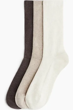 H&M 3er-Pack Gerippte Socken - Weiß