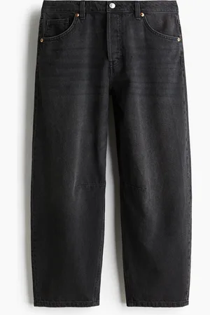 H&M Barrel High Cropped Jeans - Schwarz