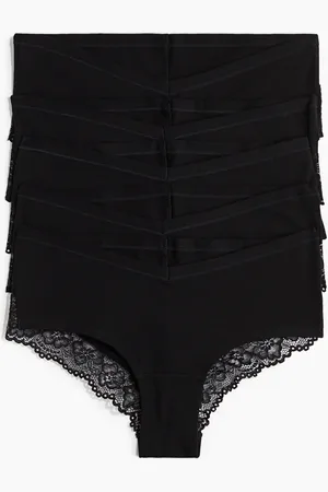 H&M MAMA 5er-Pack Baumwollhipster mit Spitze - Schwarz