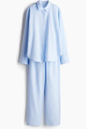 H&M Pyjama aus Baumwollflanell - Blau