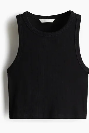 H&M Cropped Tanktop - Schwarz