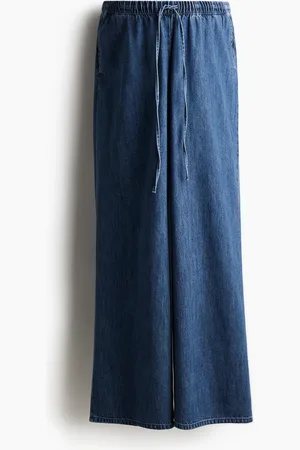 H&M MAMA Denimhose mit Kordelzug - Blau