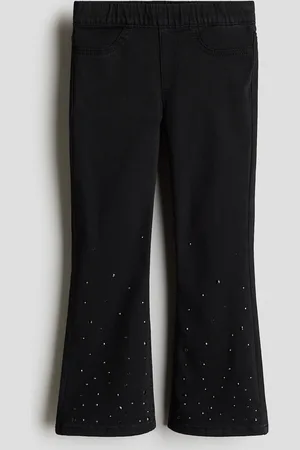 H&M Verzierte Denimjeggings - Schwarz