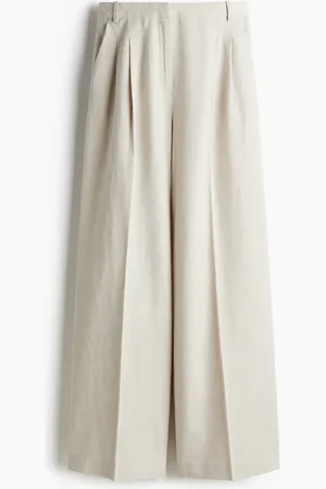 H&M Weite Hose aus Leinenmix - Beige