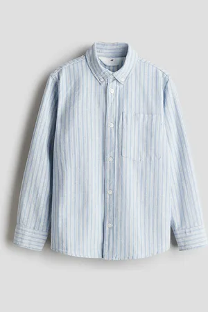 H&M Baumwollhemd mit Button-Down-Kragen - Blau