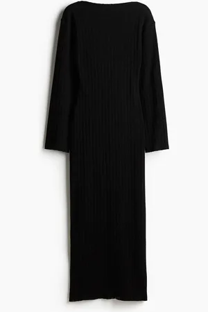 H&M Maxikleid mit Lochmuster - Schwarz