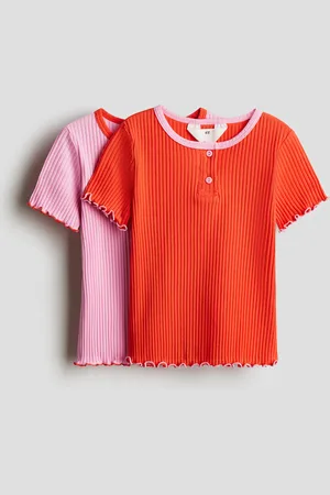 H&M 2er-Pack Shirts aus Baumwolljersey - Orange