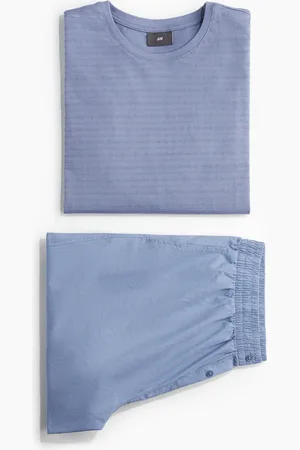 H&M Schlaf-T-Shirt und Shorts - Blau