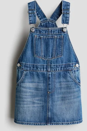 H&M Latzkleid aus Denim - Blau