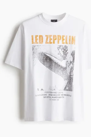 H&M Bedrucktes T-Shirt in Loose Fit - Weiß