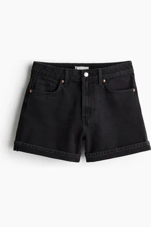 H&M Jeansshorts mit hohem Bund - Grau