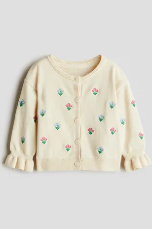 H&M Cardigan mit Stickereien - Beige