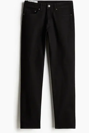 H&M Straight Regular Jeans - Schwarz