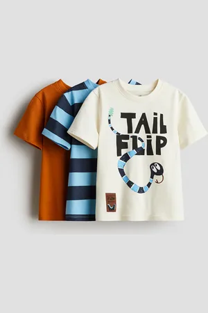 H&M 3er-Pack T-Shirts mit Print - Gelb