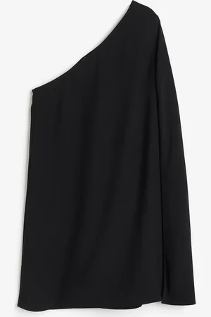 H&M One-Shoulder-Kleid - Schwarz