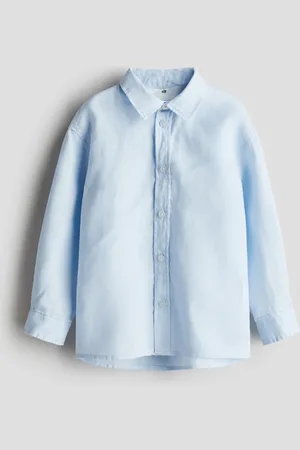 H&M Leinenhemd in Loose Fit - Blau