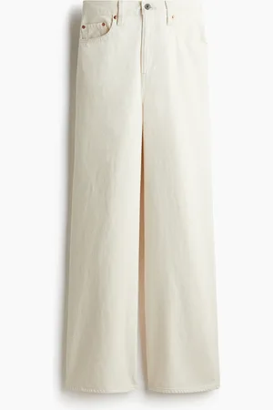 H&M Ribcage Wide Leg H223 Barely Freezing - Weiß