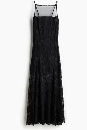 H&M Besticktes Maxikleid - Schwarz