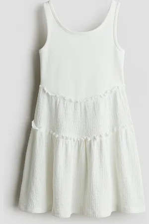 H&M Jerseykleid mit Struktur - Weiß